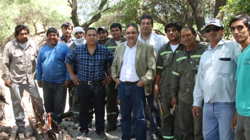 Jalil visitó obras de desagüe 