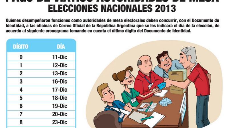 Se cumple el pago a autoridades de mesa
