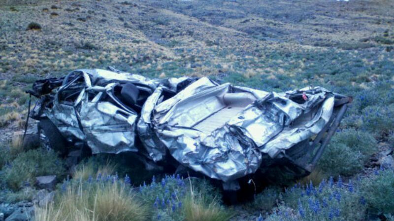 Así quedó la camioneta en la que murieron los geólogos