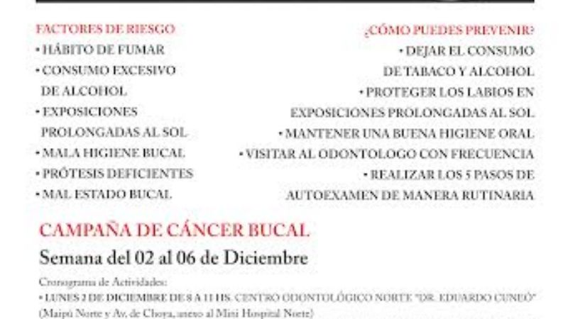 Campaña de prevención de cáncer bucal "Tu Boca dice mucho más que Palabras"