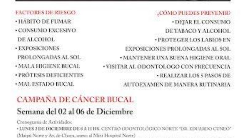 Continúa la campaña de Prevención del Cáncer Bucal 