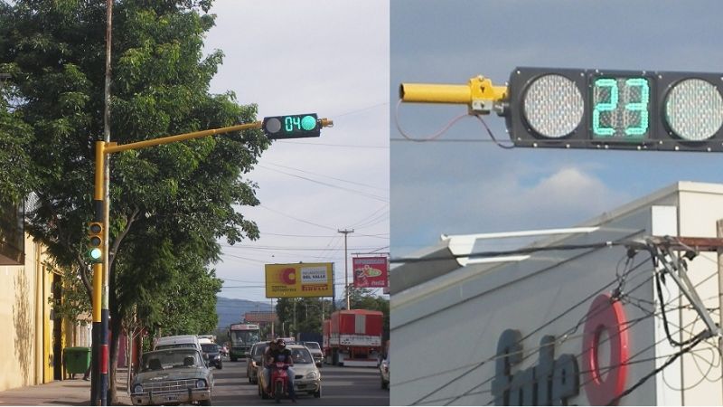 Semáforos del última generación en Av. Alem y Av. Güemes