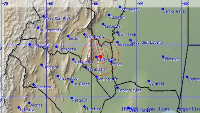 Leve movimiento sísmico con epicentro en Catamarca