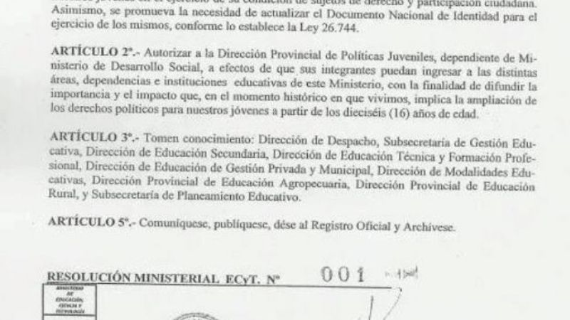 Ariza autorizó a Políticas Juveniles a dar clases en las aulas