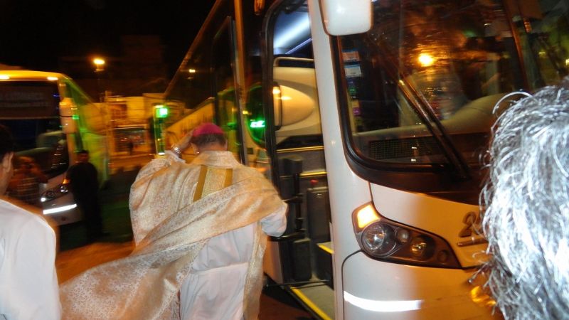 Bendición de colectivos en el tributo del ámbito del Transporte a la Virgen