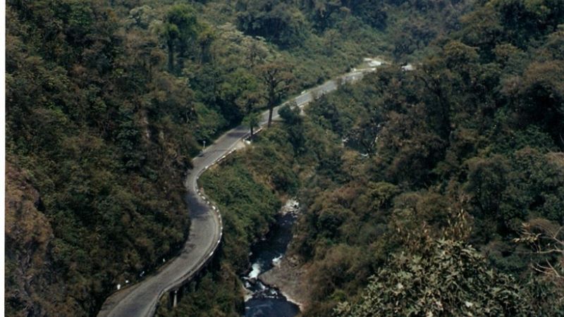 Corte de tránsito en la Cuesta del Indio