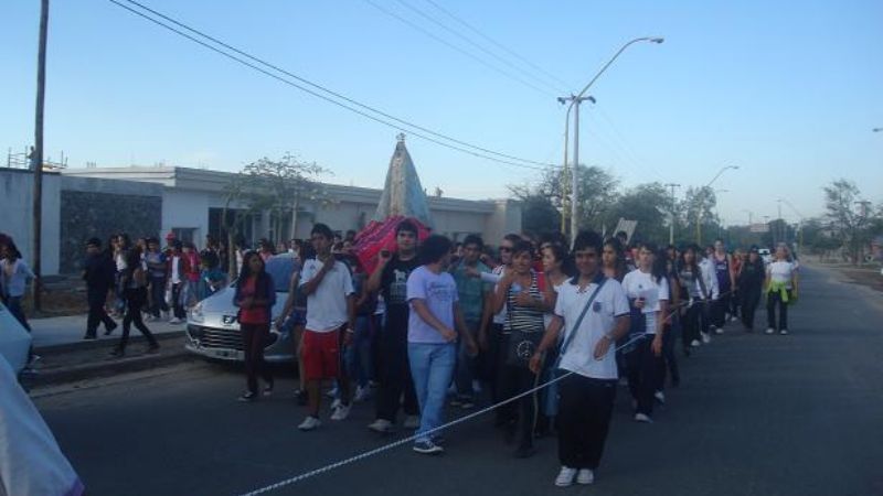 Peregrinación de la escuela Jorge Newbery a la Gruta de Choya
