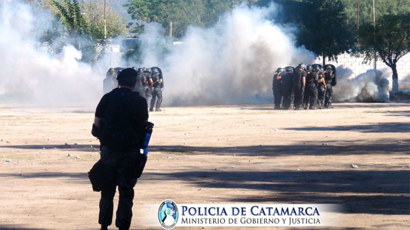 Simulacro de actuación policial en manifestaciones públicas