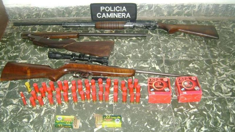 Secuestran tres armas de fuego y varios cartuchos en Balcozna 