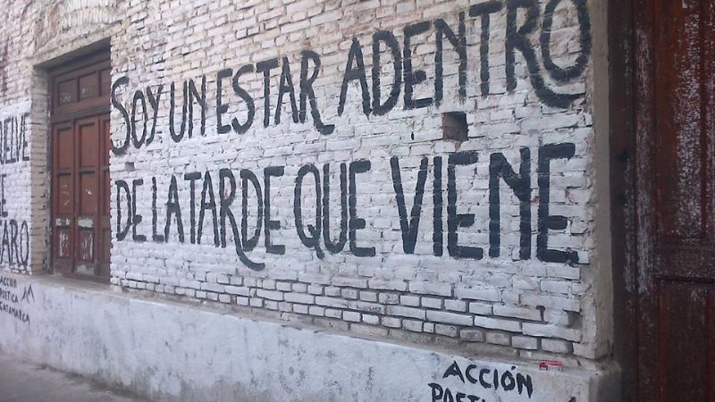 Acción Poética Catamarca pintó frases de Juan Bautista Zalazar
