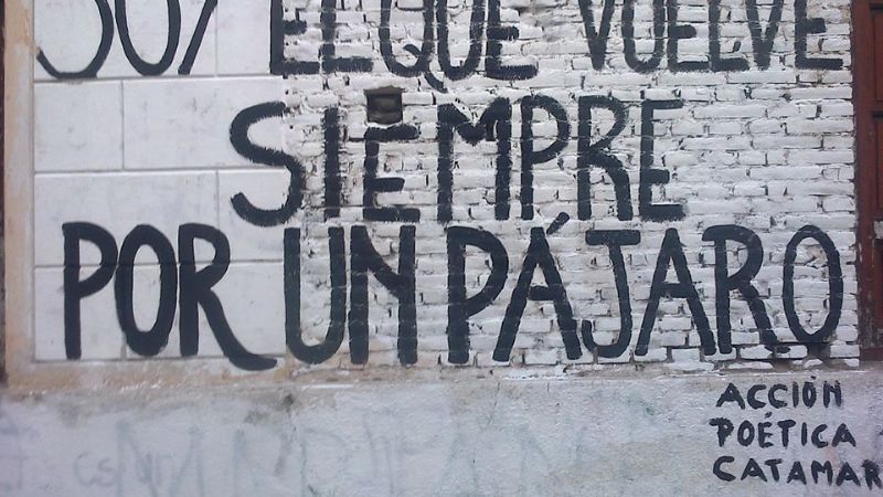 Acción Poética Catamarca pintó frases de Juan Bautista Zalazar