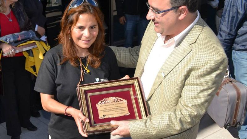 Jalil también recibió a la montañista Díaz