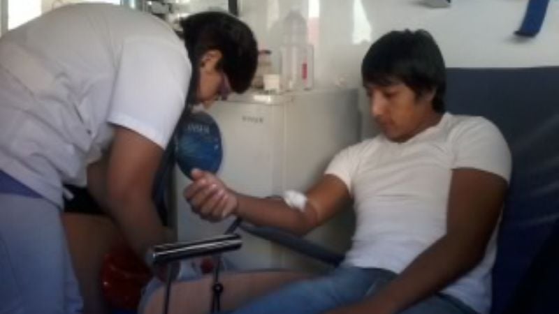 Colecta de sangre en la Facultad de Ciencias de la Salud