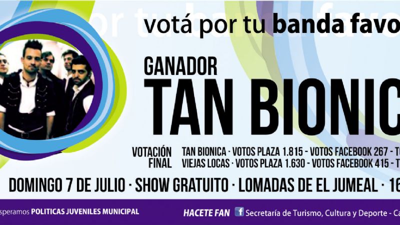 Tan Biónica actuará en el cierre de “Catamarca Ciudad Corre”