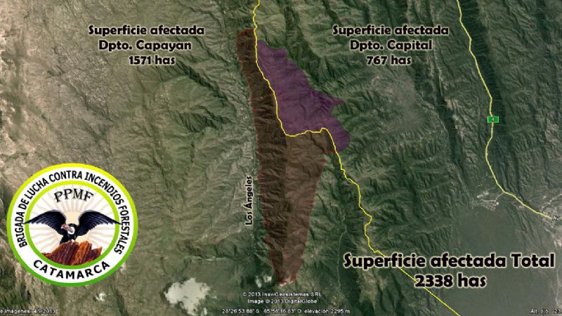 Más de 2000 hectáreas quemadas en el Cerro Ambato