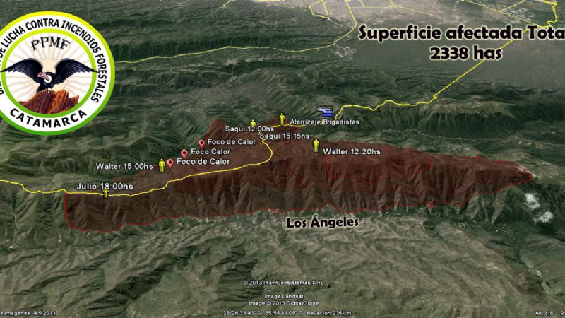 Más de 2000 hectáreas quemadas en el Cerro Ambato