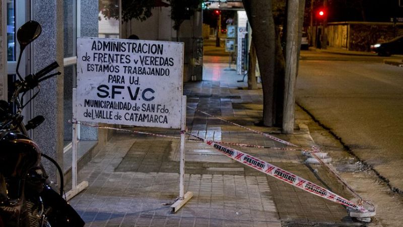 Recambio de veredas en el centro de la ciudad