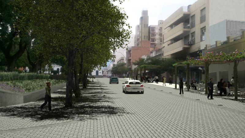 Trabajos de mantenimiento de calles en la Capital