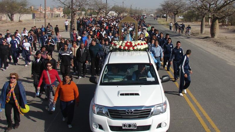 Policías caminaron a la Gruta de la Virgen del Valle