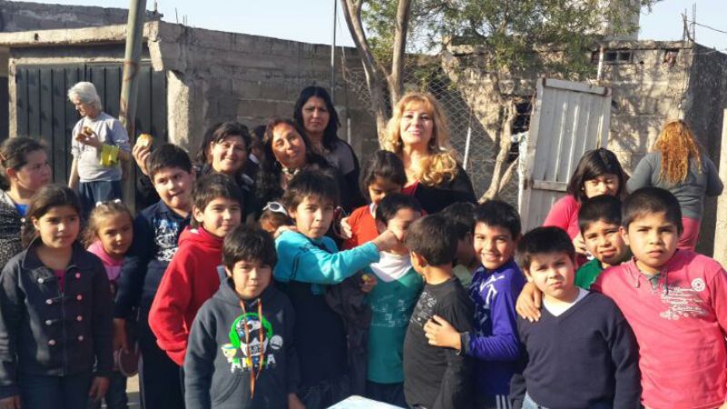 Veaute festejó con niños del sur de la ciudad 