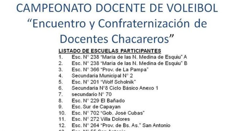 Arranca el torneo de voley de docentes