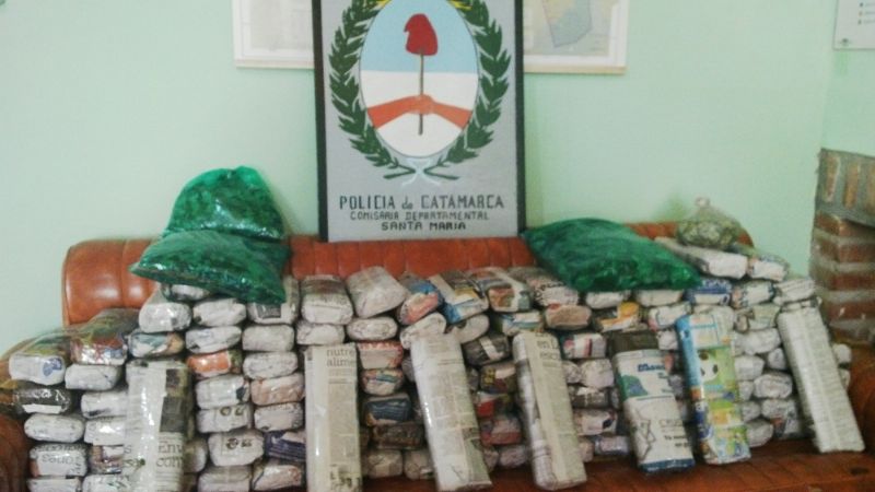 La policía de Santa María secuestró más de 60 kilos de hojas de coca
