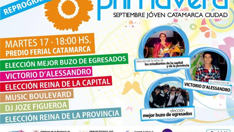 “Primavera Septiembre Joven Catamarca Ciudad” será mañana