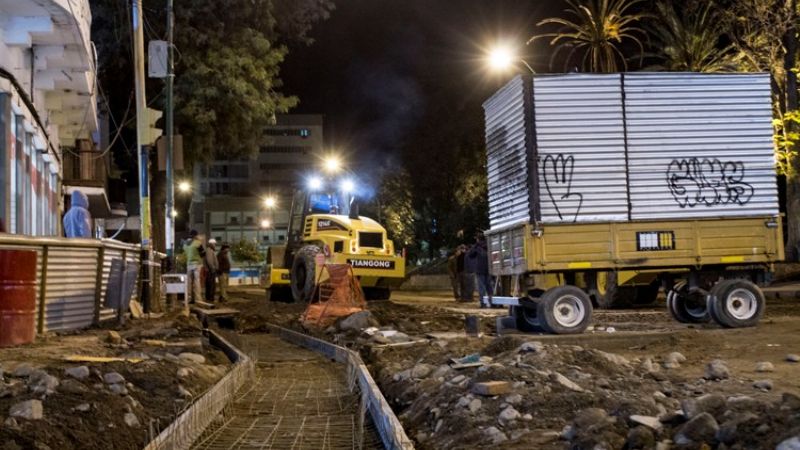 Con gran ritmo continúa la obra de la Plaza 25 de Mayo
