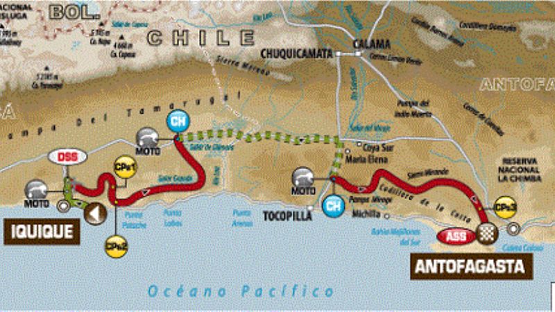 Las motos ya recorren la especial hacia Antofagasta