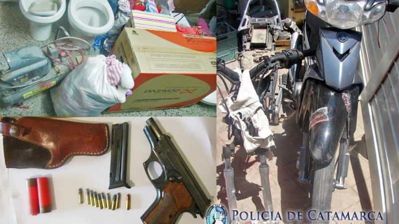 Recuperan cuantioso botín, drogas y armas
