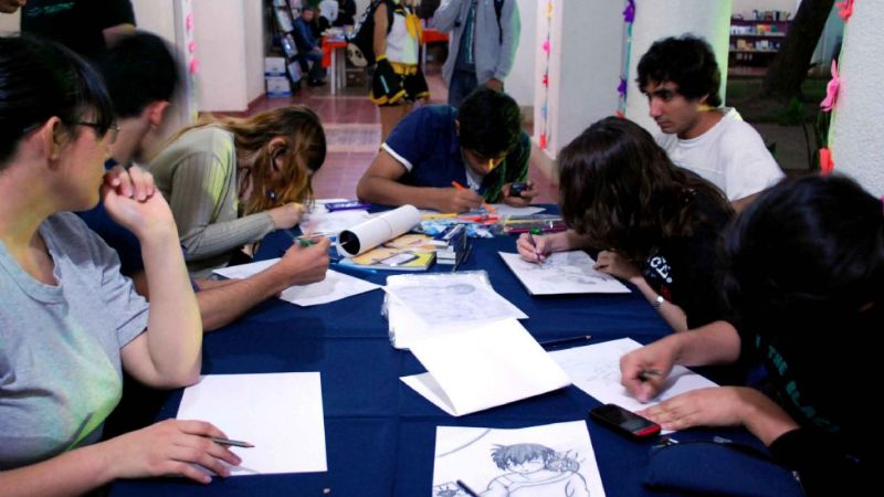 Show cosplayer en la Expo Libro