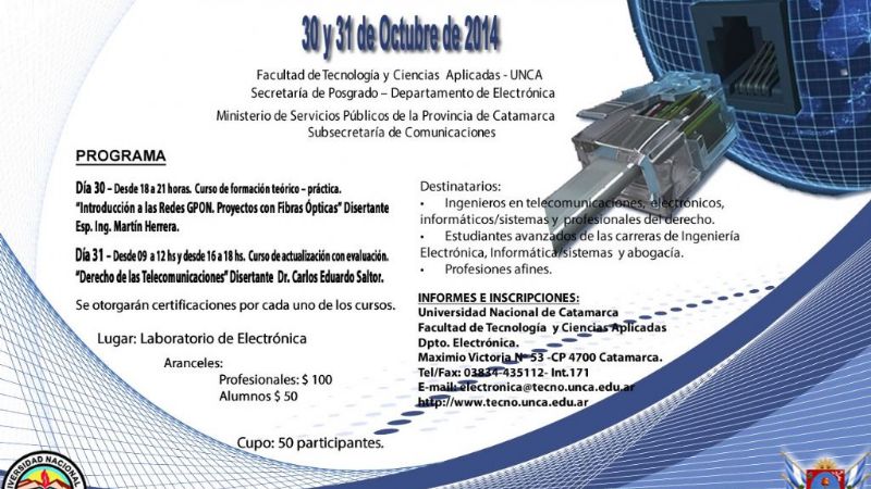 Tecnología organiza las Primeras Jornadas de Actualización en Telecomunicaciones