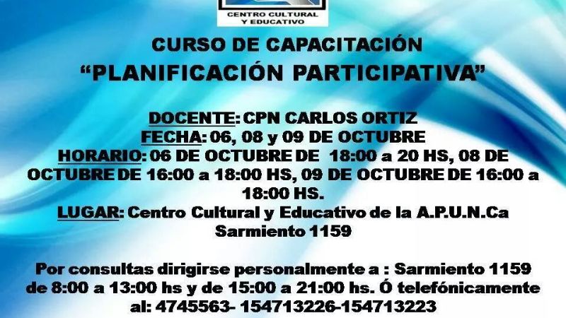 Curso de capacitación “Planificación Participativa”