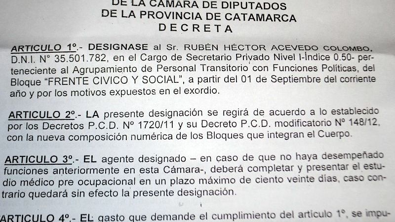 Relacionan recientes designaciones con parientes de la diputada Colombo