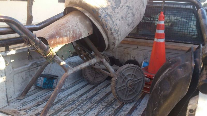 Aprehendieron a un ladrón con una hormigonera