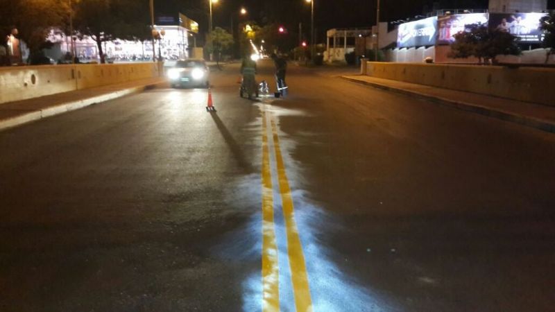 Finalizó la demarcación de avenida Acosta Villafañez