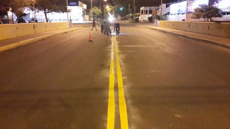 Finalizó la demarcación de avenida Acosta Villafañez