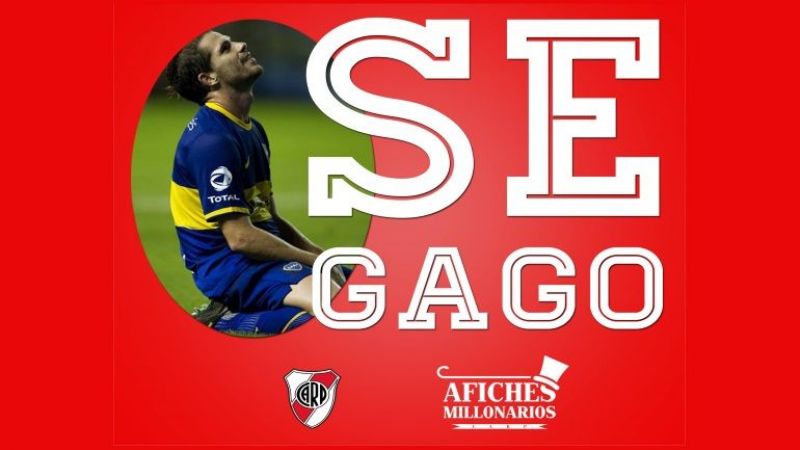 Los afiches de River con especial dedicatoria a Gago