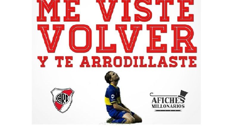 Los afiches de River con especial dedicatoria a Gago