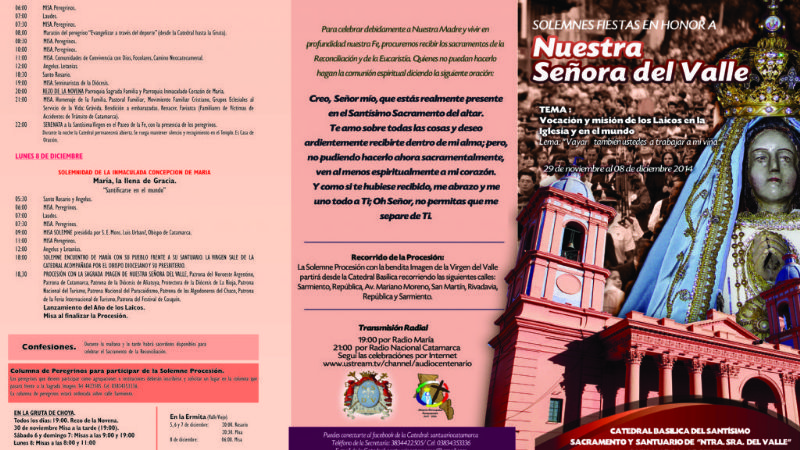Este sábado comienzan las Solemnidades en honor a Nuestra Madre del Valle