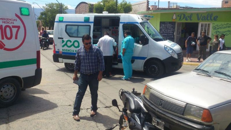 Motociclista lesionado en el centro