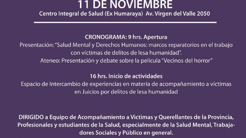Primera Jornada de Salud Mental y Derechos Humanos