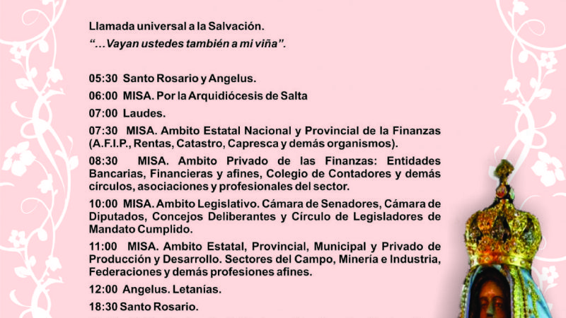 Virgen del Valle: Programa de actividades para este lunes