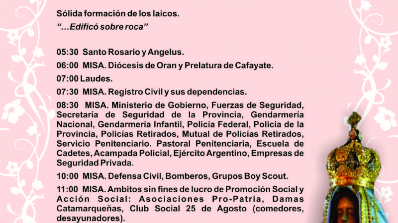 Virgen del Valle: Actividades para este jueves