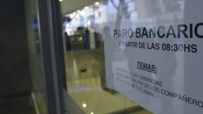 Bancarios anunciaron un paro de 48 horas