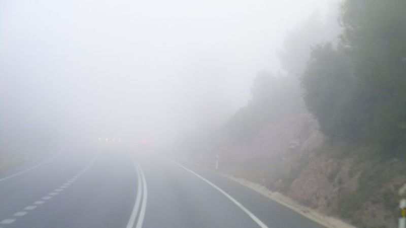 Recomienda disminuir la velocidad ante presencia de calzada húmeda.