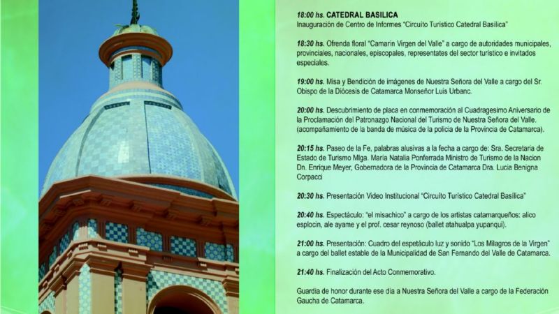 Avanza los actos por los 40 años de la Virgen del Valle como Patrona Nacional del Turismo