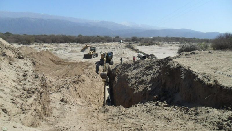 Culminaron las obras de ejecución del “Sifón de Cruce del Río del Valle”