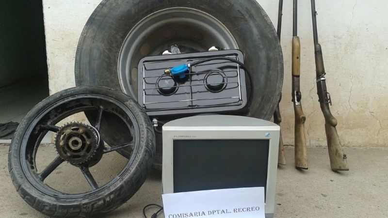 Secuestran armas de fuego, ruedas y otros elementos en Recreo