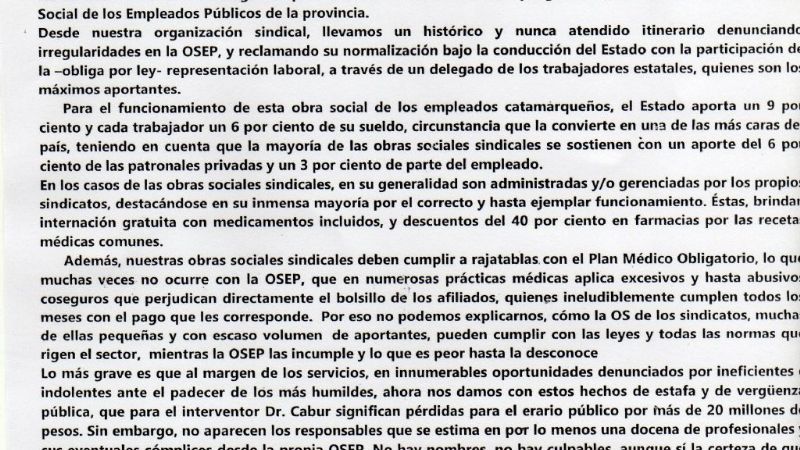 La CGT pide explicaciones por el fraude a OSEP